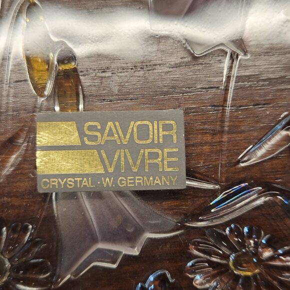 Set of 2 Savoir Vivre Crystal Germany Dessert Salad Plates Spring Meadows 7.5" - Picture 4 of 5